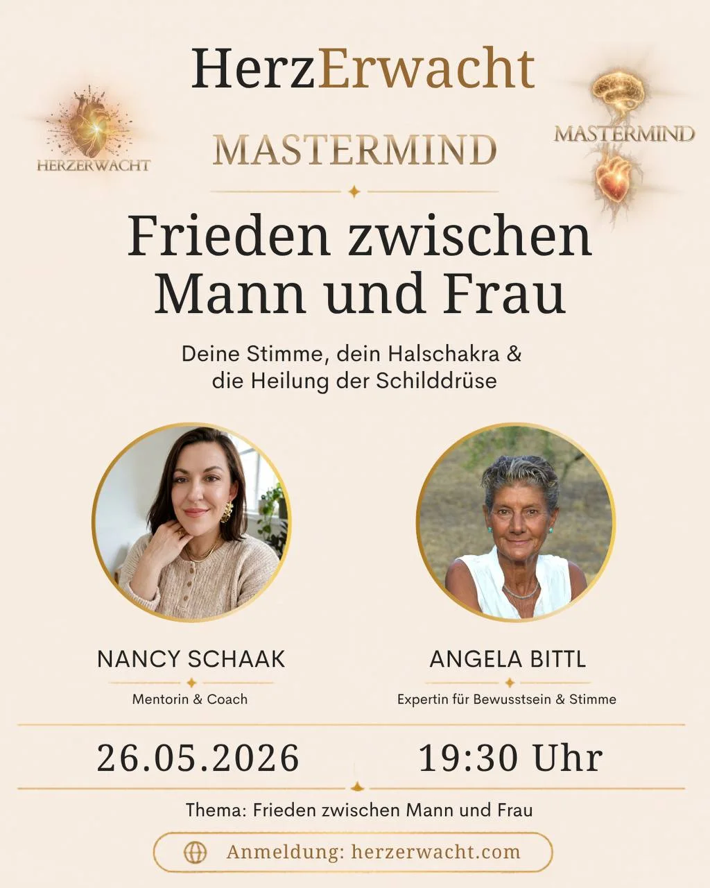 Masterclass Frieden zwischen Mann und Frau mit Nancy Schaak und Angela Bittl